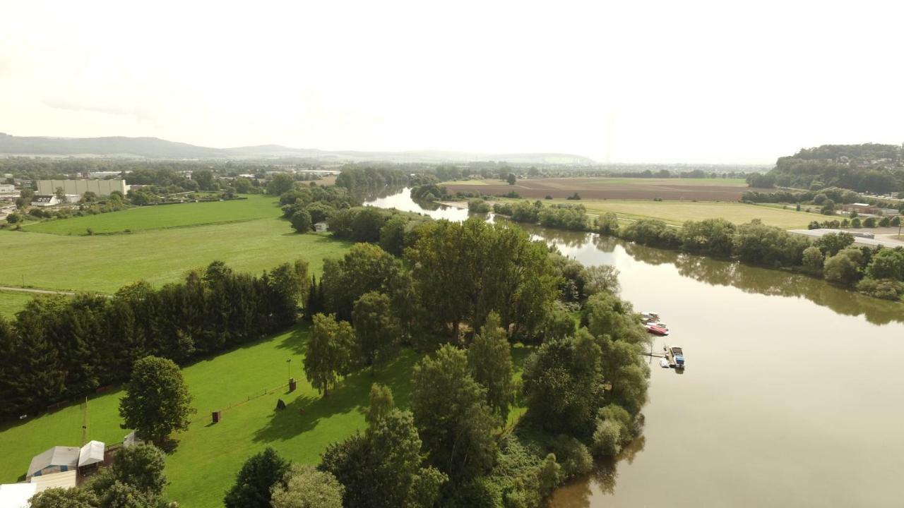 Weserwohnung - Bootshaus Urlaub Am Wasser Hamelin Buitenkant foto